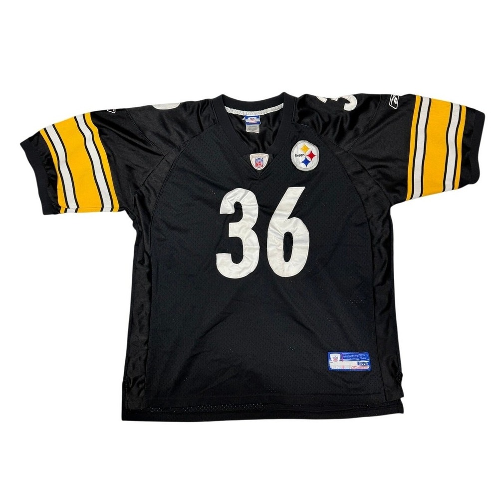 Reebok Jerome Bettis 36 Pittsburgh Steelers NFL Stitched Jersey Mens 52 Black